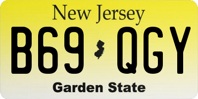 NJ license plate B69QGY