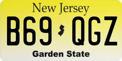 NJ license plate B69QGZ