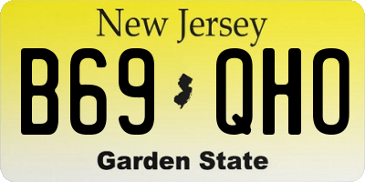 NJ license plate B69QHO