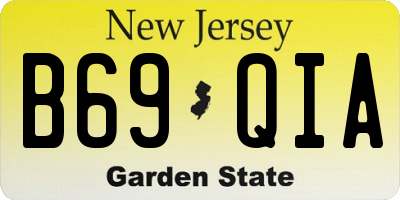 NJ license plate B69QIA