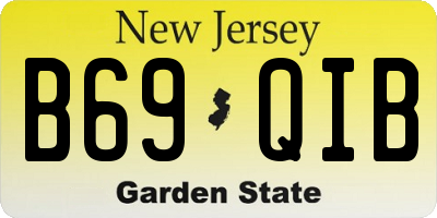 NJ license plate B69QIB