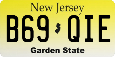 NJ license plate B69QIE