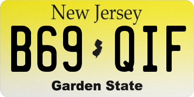 NJ license plate B69QIF