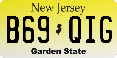 NJ license plate B69QIG