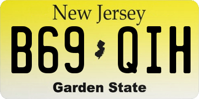 NJ license plate B69QIH