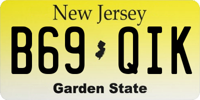 NJ license plate B69QIK