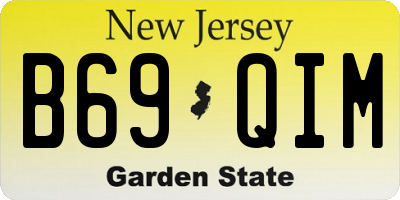NJ license plate B69QIM