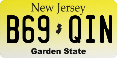 NJ license plate B69QIN