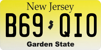 NJ license plate B69QIO