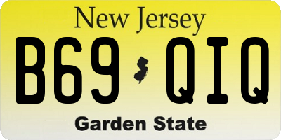 NJ license plate B69QIQ