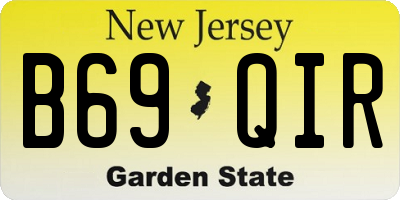 NJ license plate B69QIR