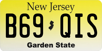 NJ license plate B69QIS