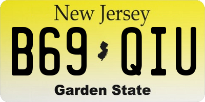 NJ license plate B69QIU