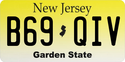 NJ license plate B69QIV
