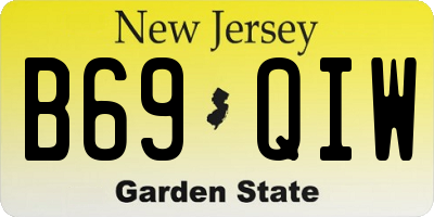 NJ license plate B69QIW