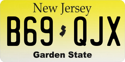 NJ license plate B69QJX