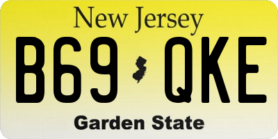 NJ license plate B69QKE