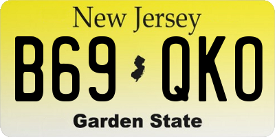 NJ license plate B69QKO