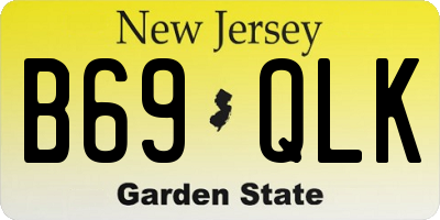 NJ license plate B69QLK