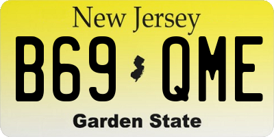 NJ license plate B69QME