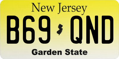 NJ license plate B69QND