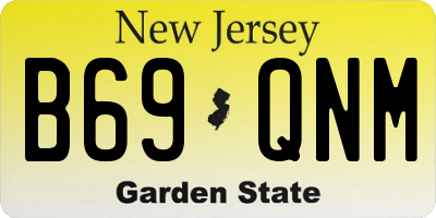 NJ license plate B69QNM