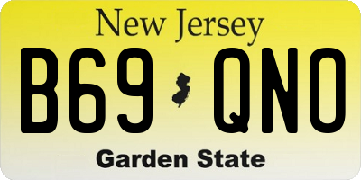 NJ license plate B69QNO