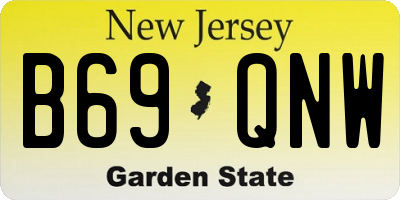 NJ license plate B69QNW