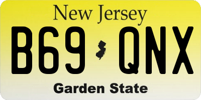 NJ license plate B69QNX