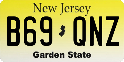 NJ license plate B69QNZ