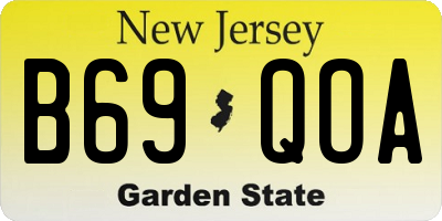 NJ license plate B69QOA