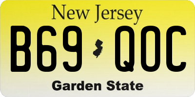 NJ license plate B69QOC