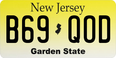 NJ license plate B69QOD