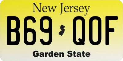 NJ license plate B69QOF