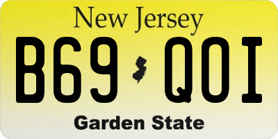 NJ license plate B69QOI