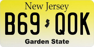 NJ license plate B69QOK