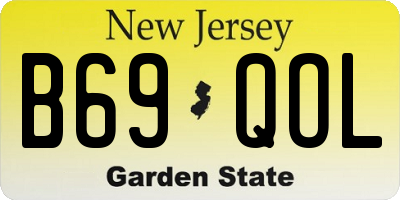 NJ license plate B69QOL