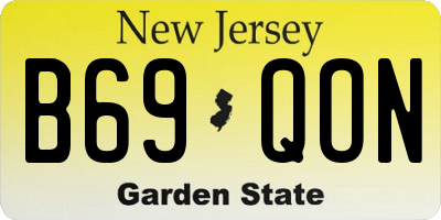 NJ license plate B69QON
