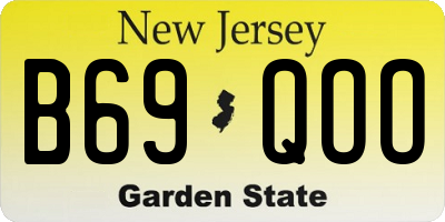 NJ license plate B69QOO