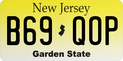 NJ license plate B69QOP