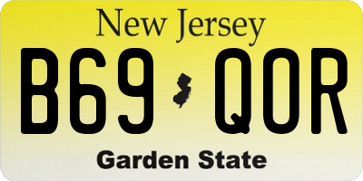 NJ license plate B69QOR