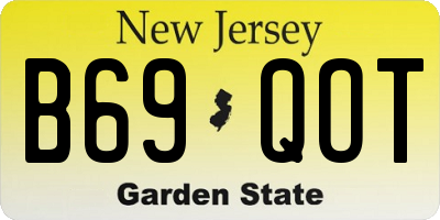 NJ license plate B69QOT