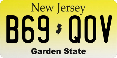 NJ license plate B69QOV