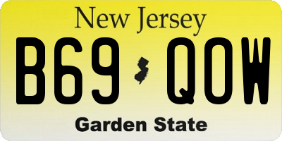 NJ license plate B69QOW