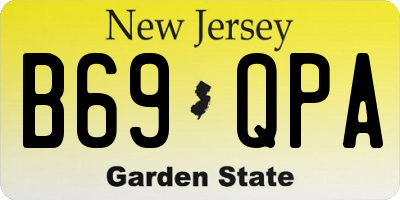 NJ license plate B69QPA