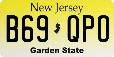 NJ license plate B69QPO