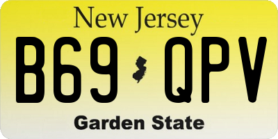 NJ license plate B69QPV