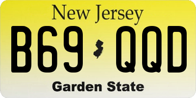 NJ license plate B69QQD