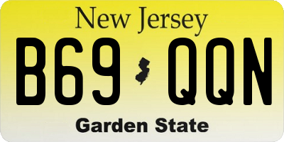 NJ license plate B69QQN