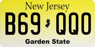 NJ license plate B69QQO